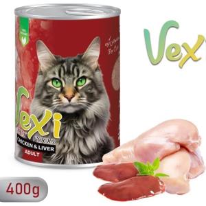 کنسرو پته‌ای گربه وکسی با طعم مرغ و جگر 400g